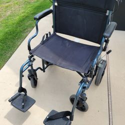 Transport Wheelchair w/Hand Brakes &:Footrests