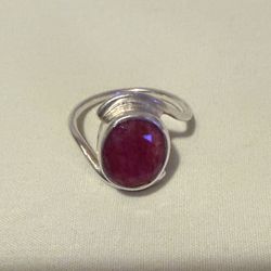 Real Ruby 925 Sterling Silver Ring 