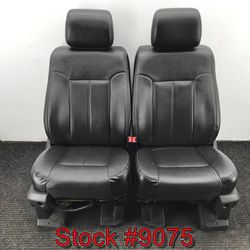 2011 Through 2016 F250 F350 Super Duty Black Leather Heat Cool Bucket Front Seats Stock #9075