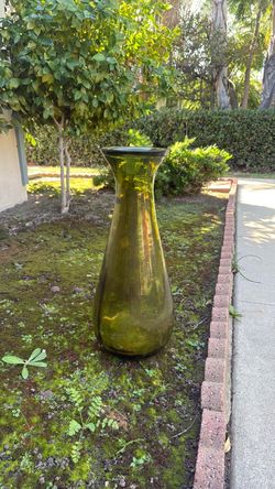 Tall glass vase