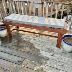 Gorgeous Teak Smith 55” Revni Backless Bench With Custom Cushion 
