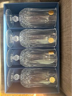 (NIB) 4 pc Cristal d'Arques "Longchamp" pattern.