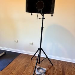 Microphone Stand Heavy Duty, Mic Windscreen Pop Filter 