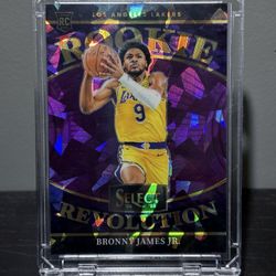 #3 Bronny James Jr. 2024-25 Panini Select - Rookie Revolution Purple Cracked Ice Prizms #/75