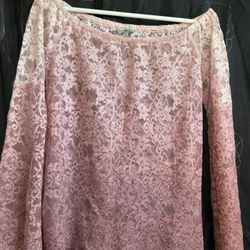Pink 2 Color Tone Lace Charlotte Russe Size Medium Top Used Once