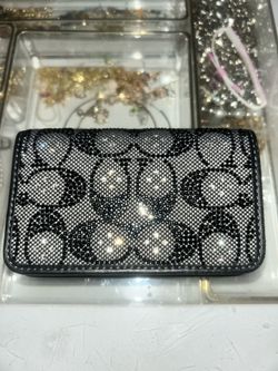 COACH Crystal Signature Jacquard Essential Slim Card/Wallet