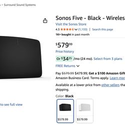 Sonos Five wireless speaker – perfect condition $375