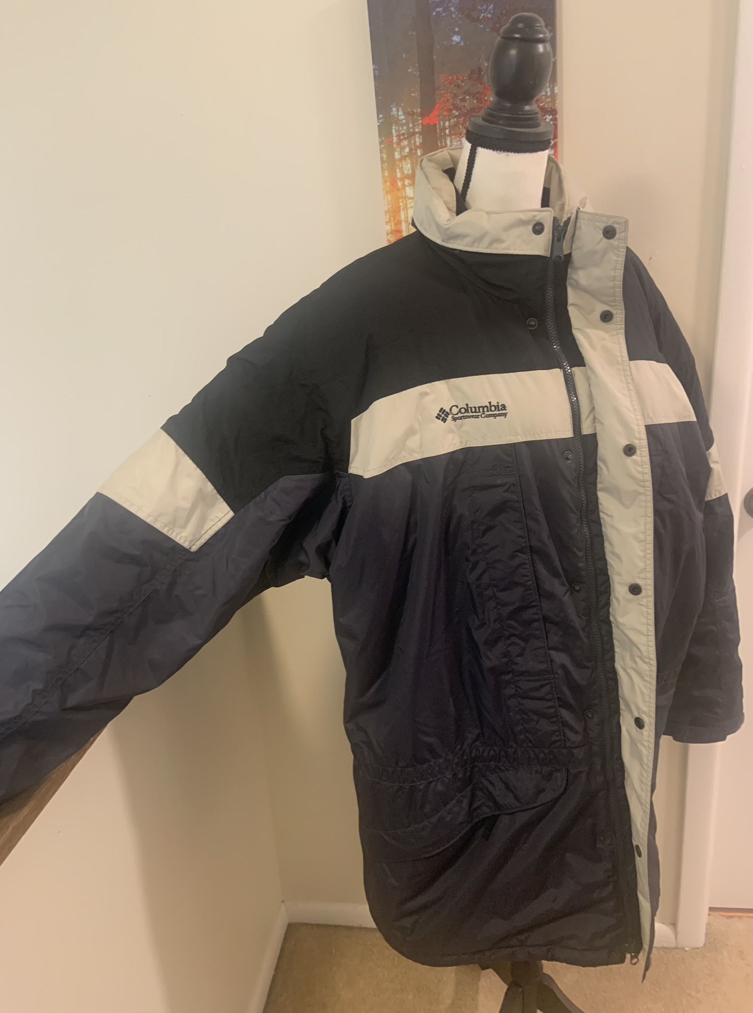 Columbia Vtg Long Parka Coat Jacket Ski Hooded Insulated Size 2XT Men’s Tall