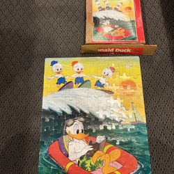 Vintage Walt Disney Donald Duck Jigsaw Puzzle Whitman Huey, Dewey, Louie