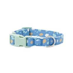 NWT YOULY The Artist Blue & Multicolor Paint Splatter Dog Collar-Medium