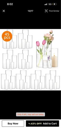 52 piece floral vases