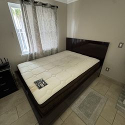 Queen Bed Frame and Mattress 