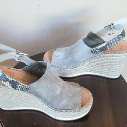#BUNDLE Dolce Vita Shan Platform Wedge Grey Suede Snakeskin Size 9