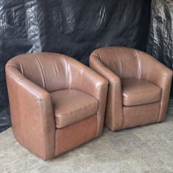 Great set of MCM genuine leather swivel chairs