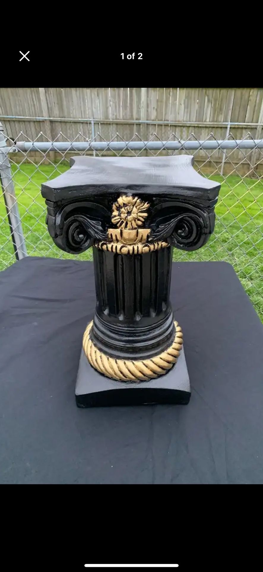 Large Black And Gold Pedestal
