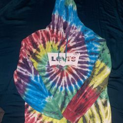 Levi's Men Tie Dye Hoodie Multicolor Pockets Size L Large