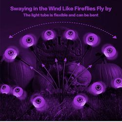 Outdoor Halloween Decorations, 2 Pack 12led Solar Scary Eyeballs Garden Lights, New Upgraded Waterproof Solar Eyeball Lights for Halloween/Yard/Lawn/P