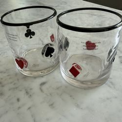 NEW POKER Icon Juice Whiskey Glass Cups Set of 2 