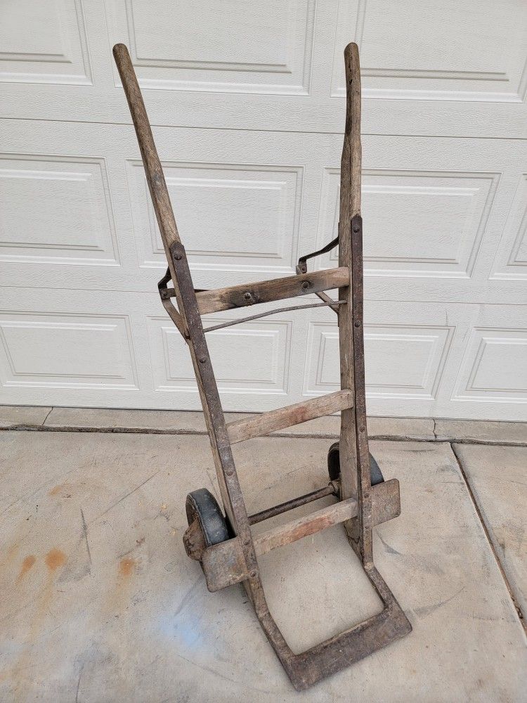 NUTTING Antique Railroad Porter Luggage Cart Train Work Hand Truck