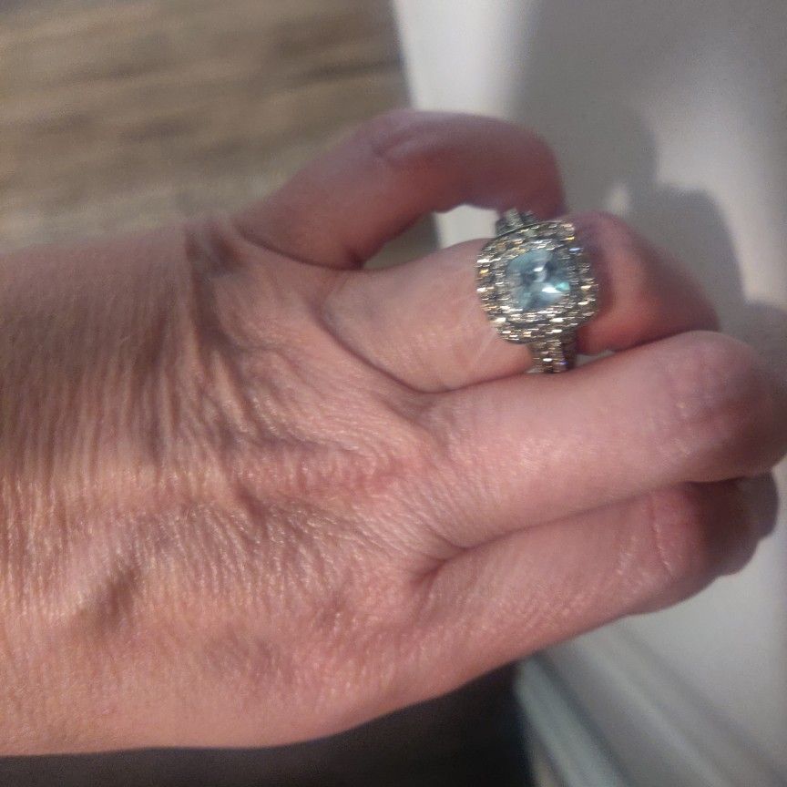 Turquoise And Chocolate Diamond Engagement Ring