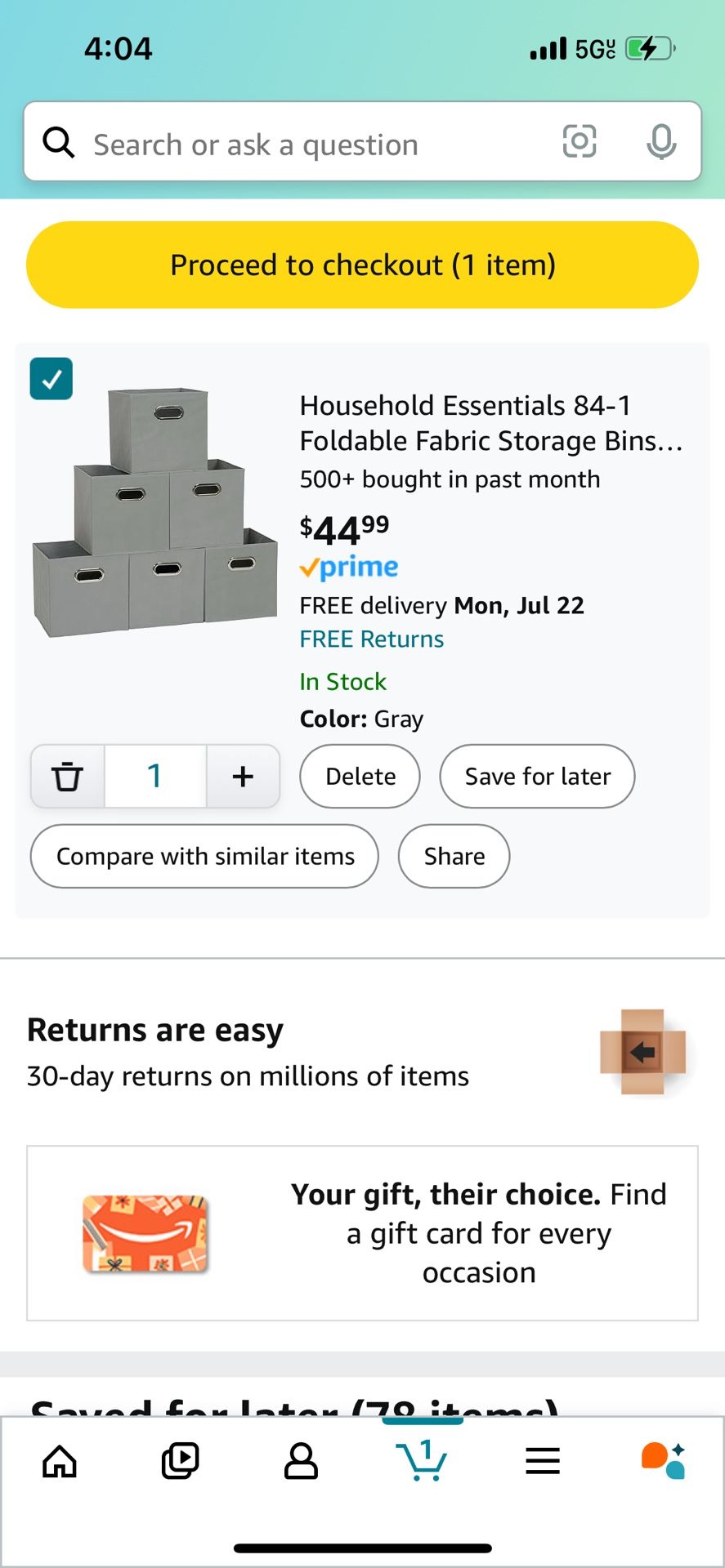 Foldable Fabric Storage Bins X10 EA - All Only $20