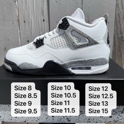 Air Jordan 4 White Cement Mens All Sizes 