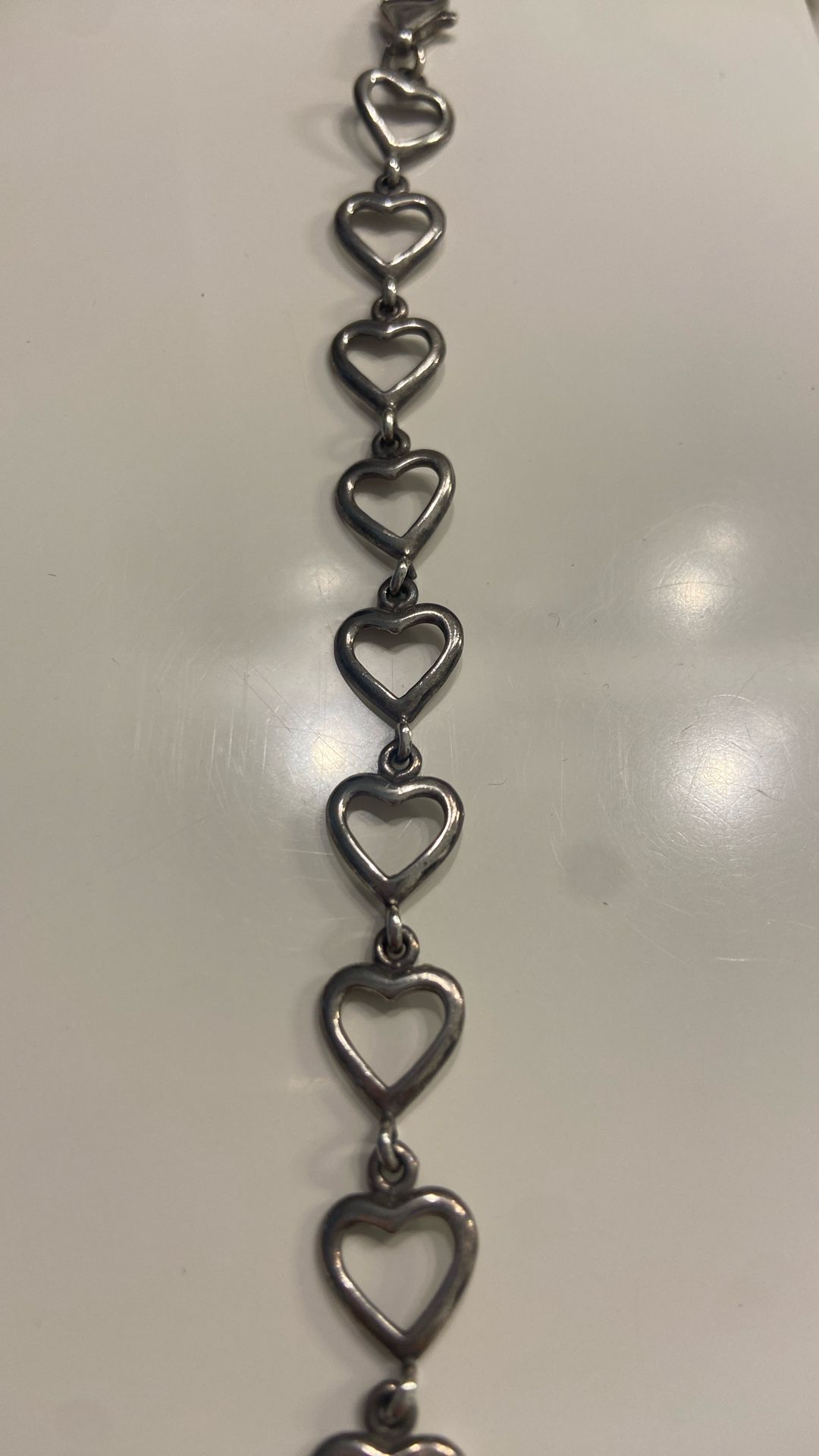 Small Sterling Silver Heart Bracelet 
