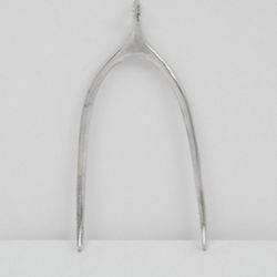 Mid Century .925 Silver Taxco Mexico Designer Signed Wishbone Large Pendant

