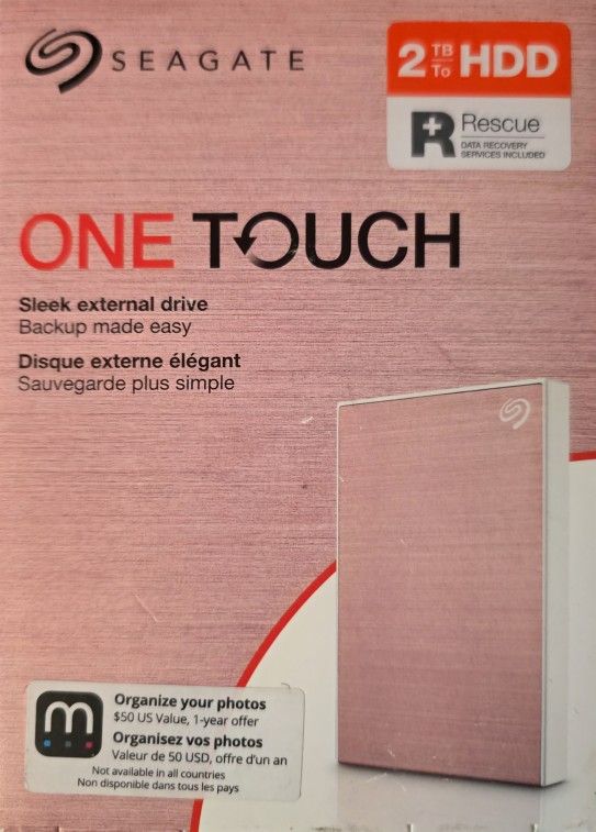 Seagate - One Touch with Password 2TB External USB 3.0 Portable Hard Drive