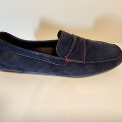 DONALD PLINER ITALIAN DRIVING SHOES NAVY SUEDE GREAT CONDITION SIZE 11
