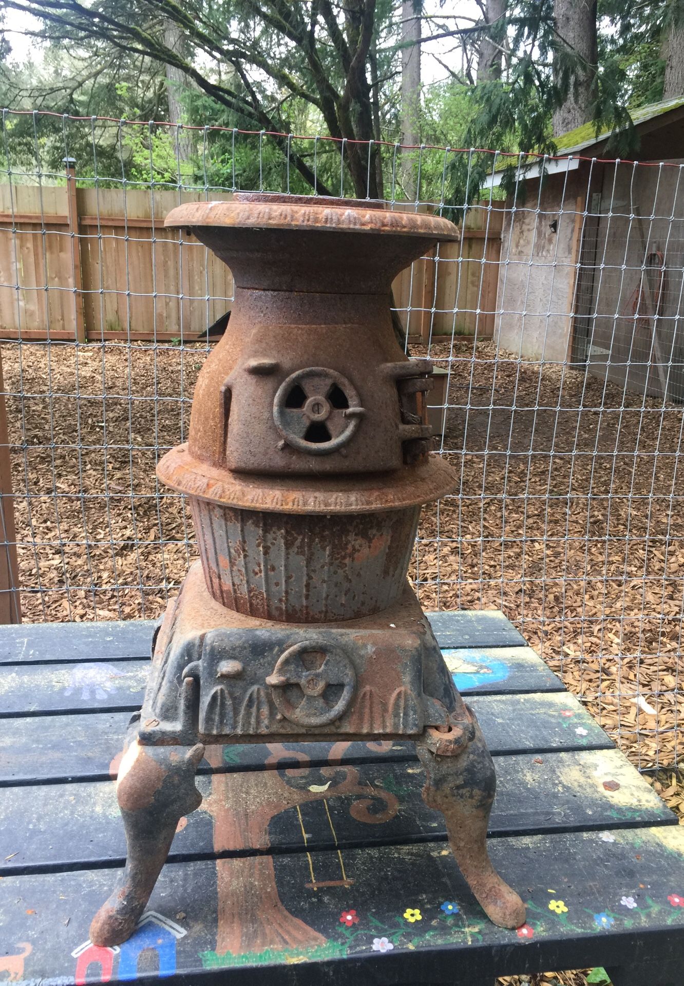 Old mini pot belly stove wood stove for Sale in Yelm, WA - OfferUp