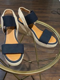 MÍA Black Espadrille Wedge Sandals