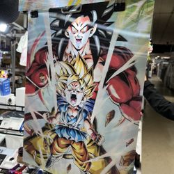 3D Anime Poster 11.6" x 15.5", Holographic Poster, dragon ball Z 3D poster 