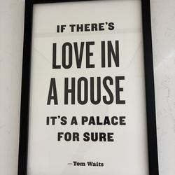 Love in a house print with frame