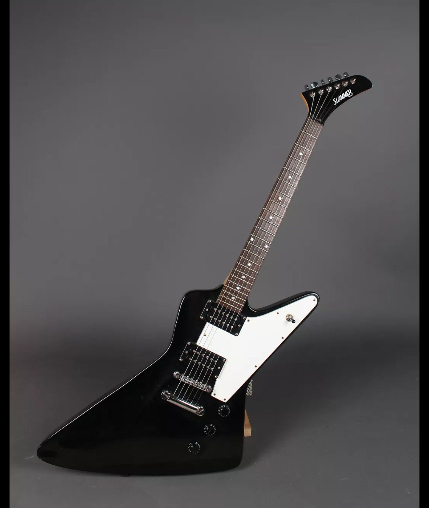 Slammer by Hamer XP-1 Explorer Electric Guitar Black with the case