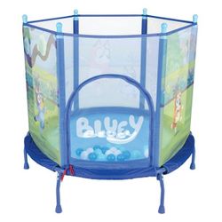 Bluey 4' Kids Trampoline with Soft Play Balls $99.99