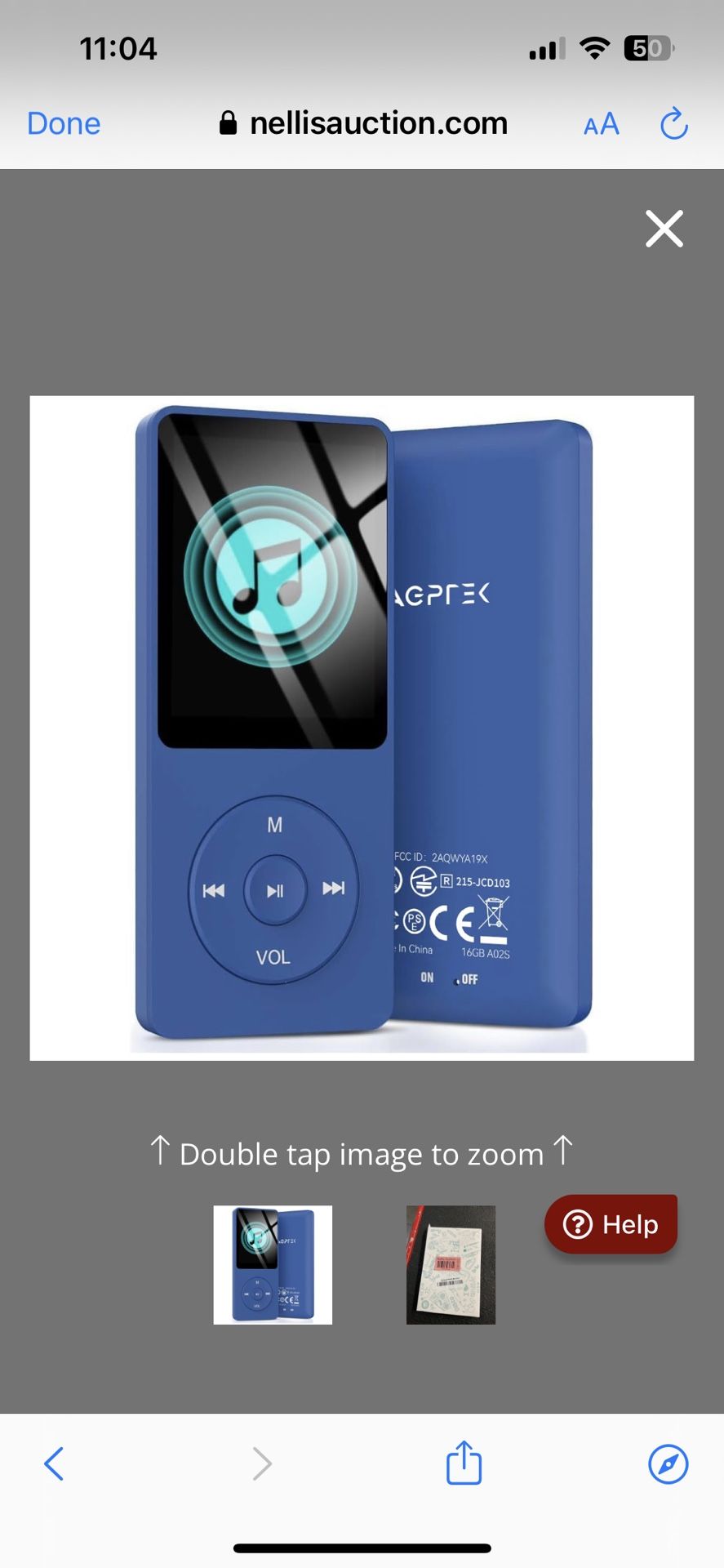 AGPTEK A02S 16GB MP3 Player, 70 Hours Playback Lossless Sound Music Player, Supports Up To 128GB, Dark Blue