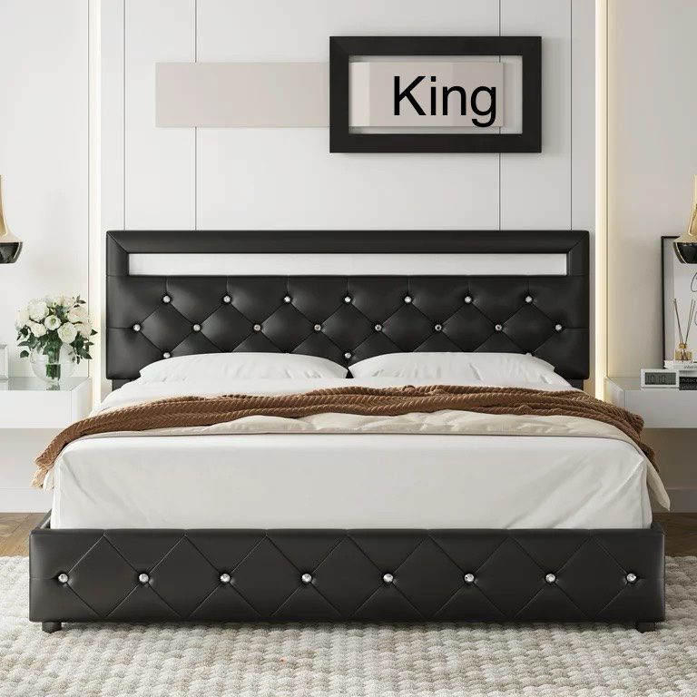 King Bed Frame With Drawers