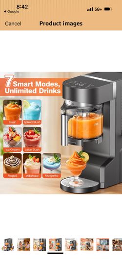 Slushie Machine - Frozen Drink Maker & Soft Serve Ice Cream Machine - New (Dark Gray)