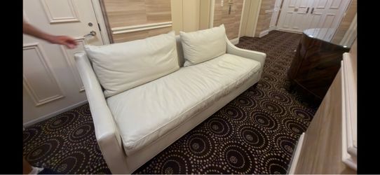 Leather sofa by William Sonoma