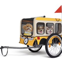 Mesa Hybrid Heavy-Duty Yellow Folding Pet Bike Trailer.