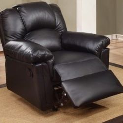 Brand New Black Leather Reclining Chair