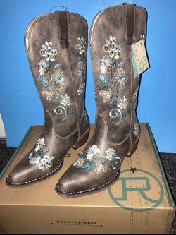 🔥 NEW Roper Women’s Floral Western Boots Size 8.5 🌸