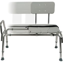 DMI Tub Transfer Bench and Shower Chair with Non Slip Aluminum Body, FSA Eligibl