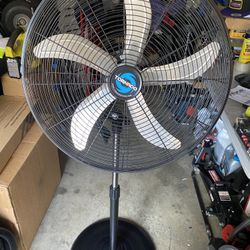 20" Outdoor Rated Water Resistant Metal Oscillating Pedestal Fan, Black