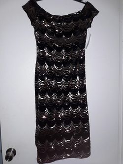 Sequins under the knee dress