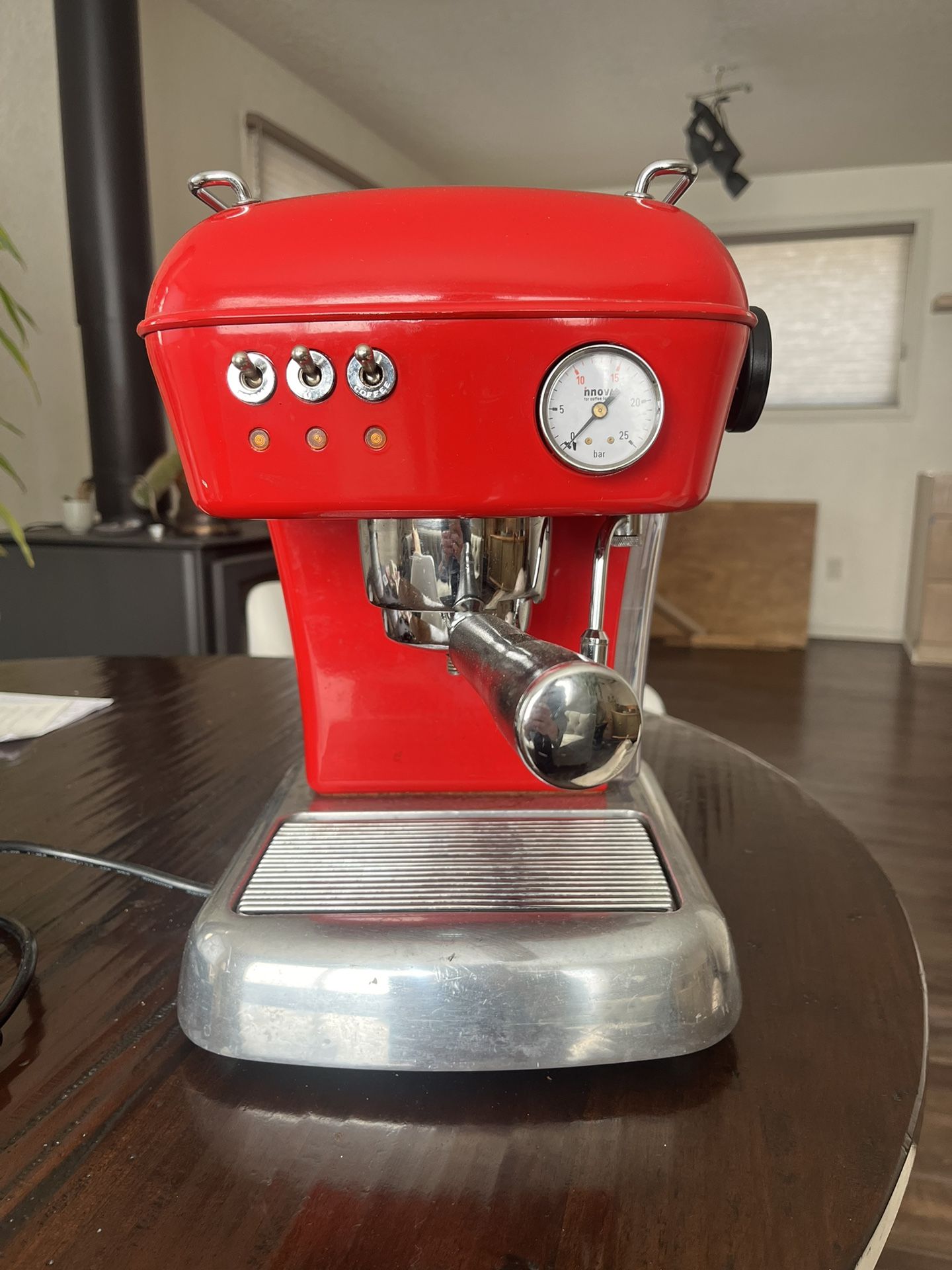 Vintage Red Espresso Machine