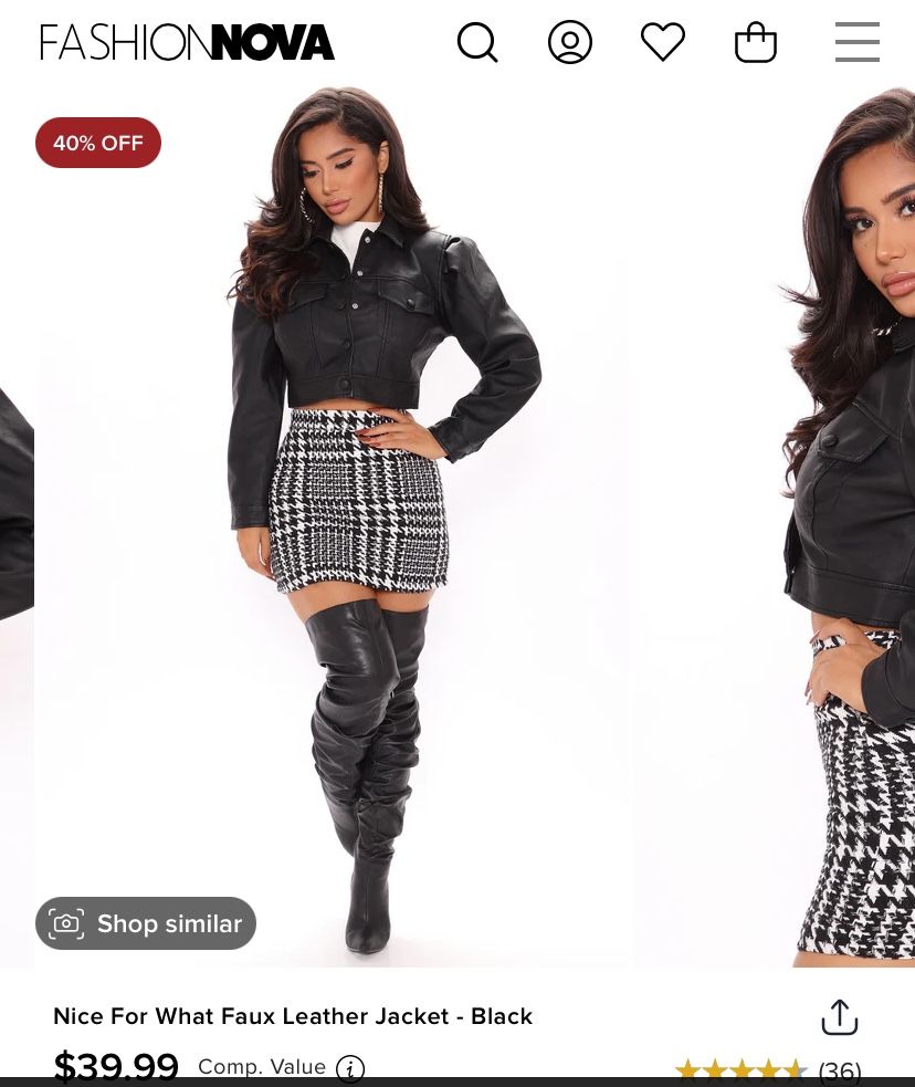 Fashion Nova Faux Leather Jacket