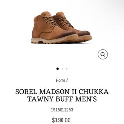 SOREL Men's Madson II Chukka Boot Size 11