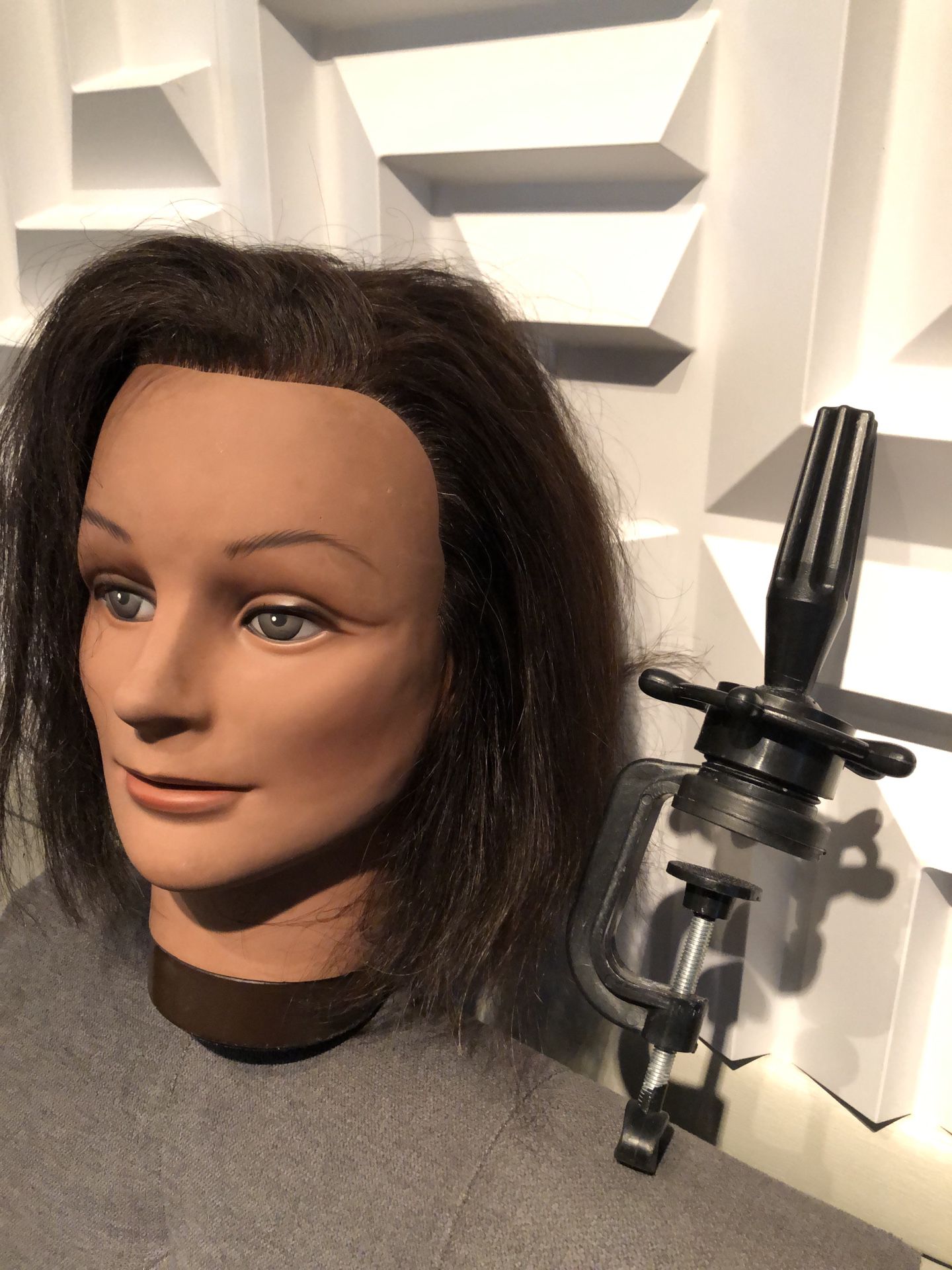 100% human hair practice mannequin and clamp